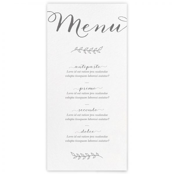 Menu ricevimento Kate