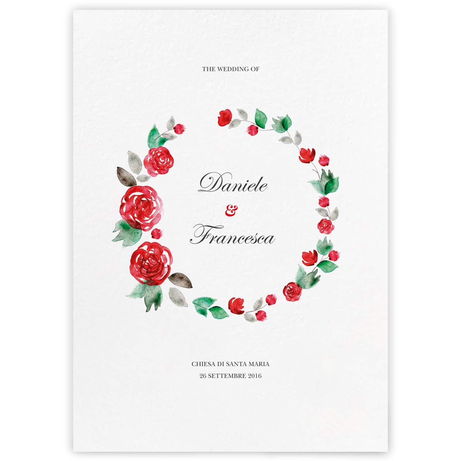 Libretto Messa Rose My Wedding Paper