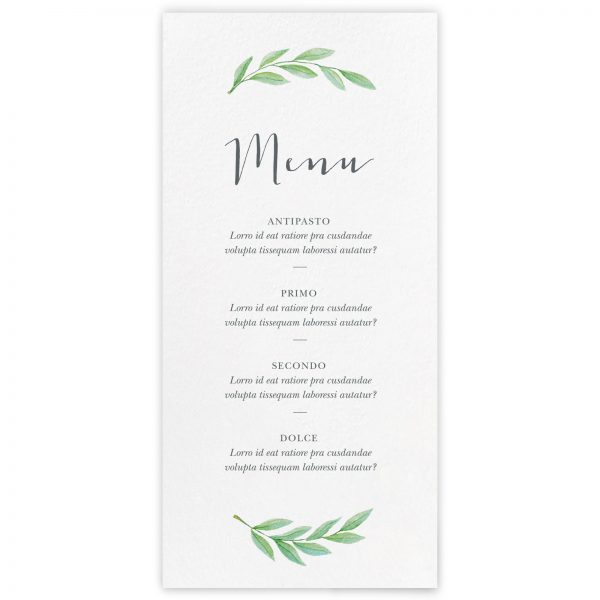 Menu ricevimento Sybil