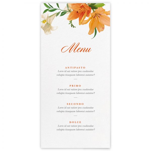 Menu ricevimento Sharon