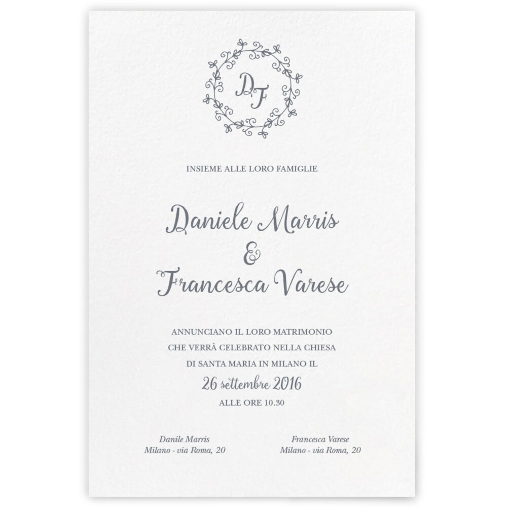 Partecipazione di matrimonio Beth