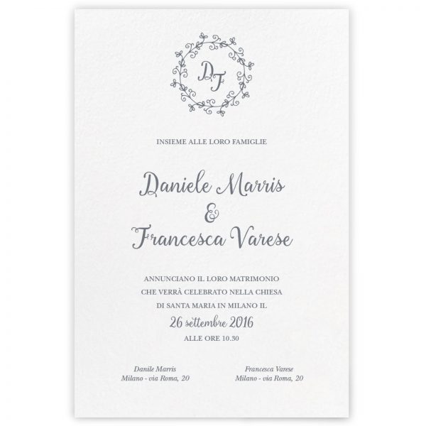 Partecipazione di matrimonio Beth
