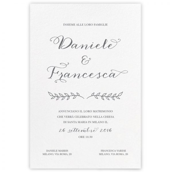 Partecipazione di matrimonio Kate