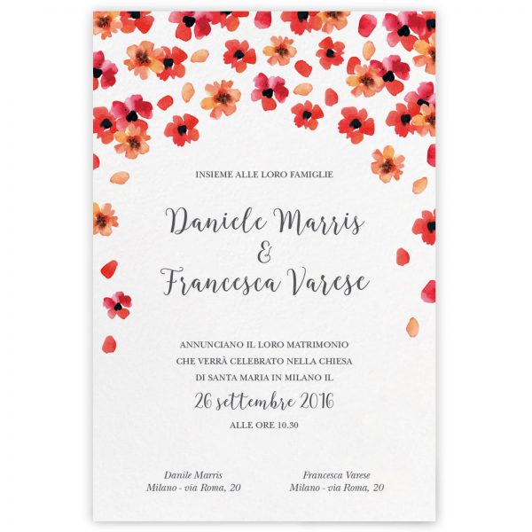 Partecipazione di matrimonio Petra
