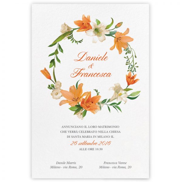 Partecipazione di matrimonio Sharon