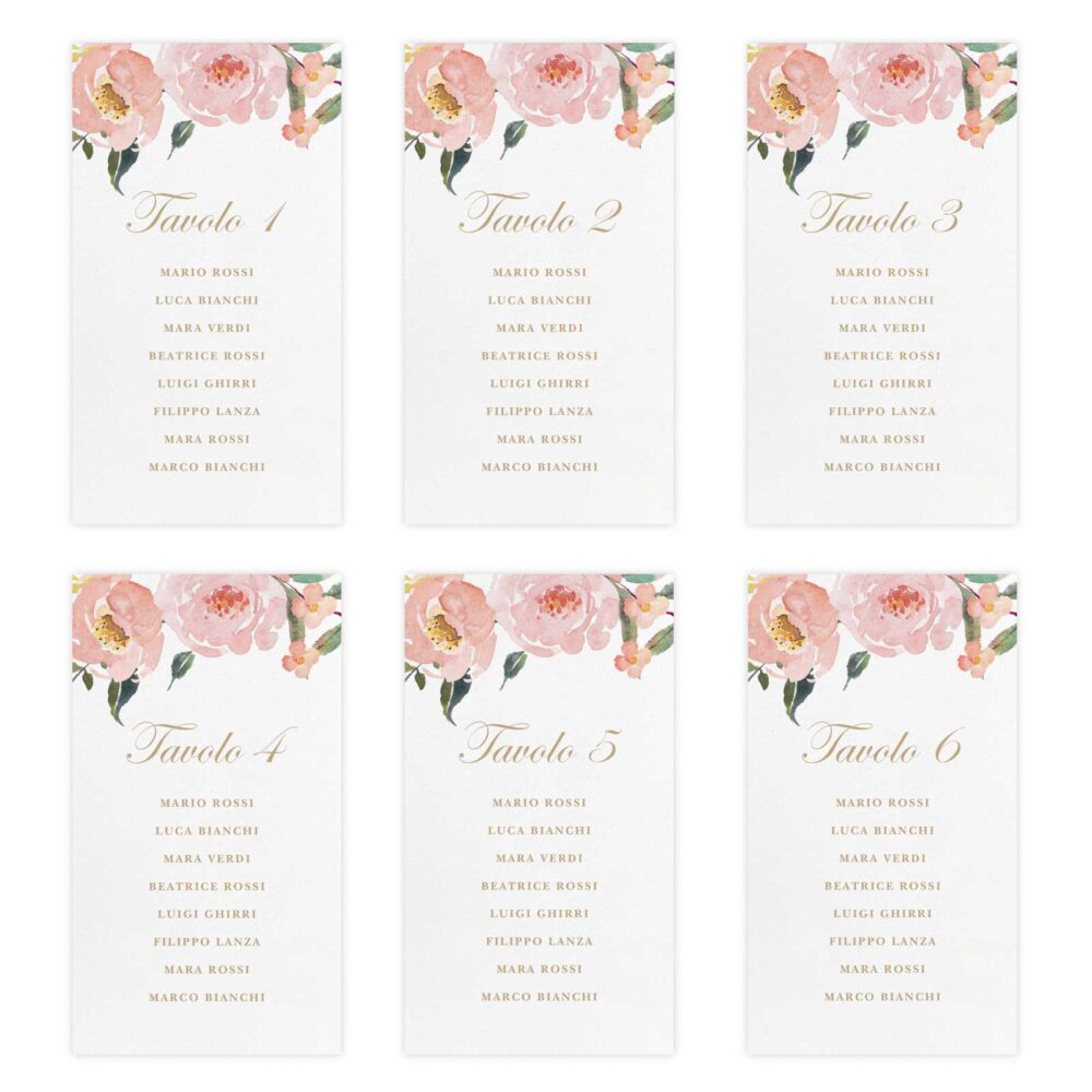 Set cartoncini tableau de mariage Abigail