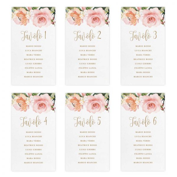 Set cartoncini tableau de mariage Anastasia