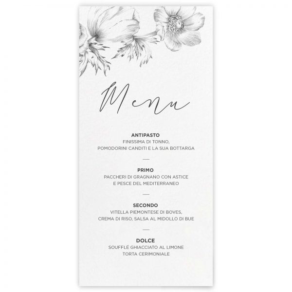 Menu ricevimento Aghata
