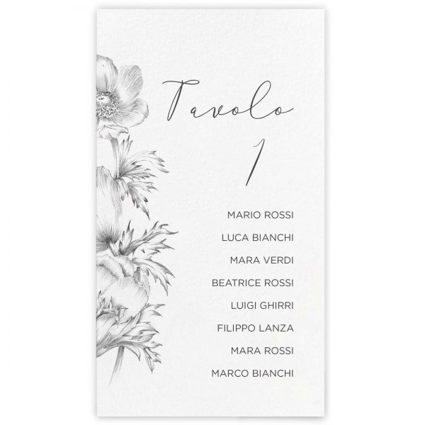 Cartoncino tableau de mariage Aghata