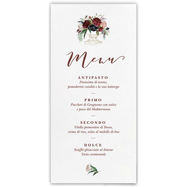 Menu ricevimento Brooke