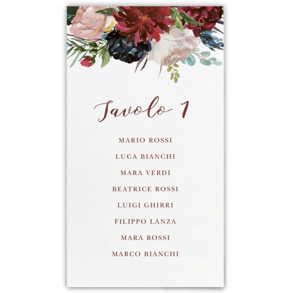 Cartoncino tableau de mariage Brooke 10x18