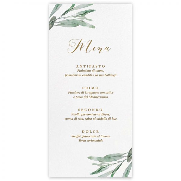 Menu ricevimento Ashley