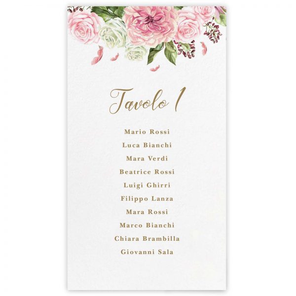 Cartoncino tableau de mariage Beatrix 10x18