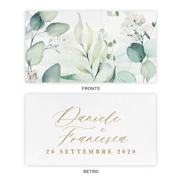 Biglietto bomboniera Chloe - Fronte e Retro