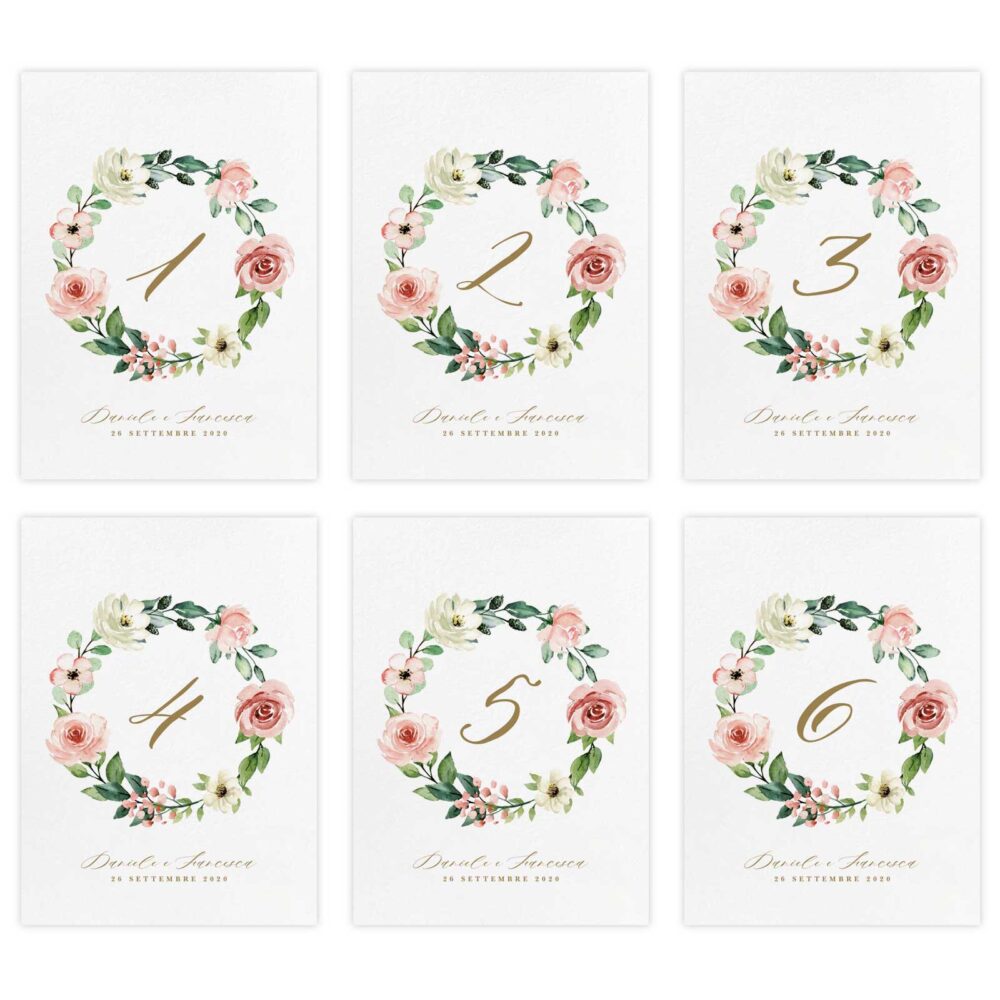 Set segnatavolo Emma - Numeri da 1 a 6